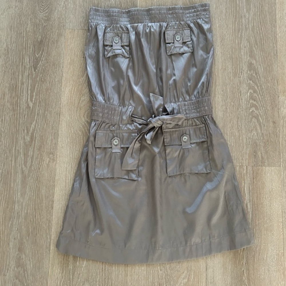 Vintage Y2K strapless champagne mini dress
